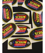 Lot of 10 Auto Racing Vintage Vinyl Racing Decals &quot;Scogin&quot; 1990&#39;s 2 sizes - $28.06