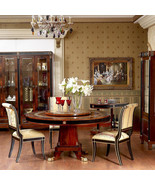 Stunning 59” Round Dining Table with Intricate Inlay and Claw Feet - $4,233.05 CAD