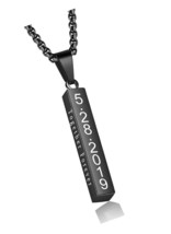 Personalized Mens Necklace Custom Name Necklace for Men Bar - £49.60 GBP