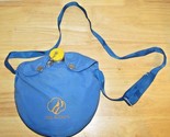 Girl Scouts outdoor camping canteen water blue nylon cover carry strap - $9.89