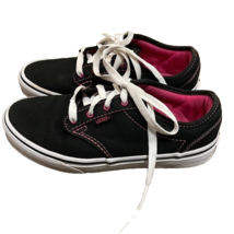Vans Atwood Black and Pink Low Top Sneakers Missy Size 3.5 TB4R Athletic - £14.95 GBP