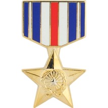 Silver Star Military War Medal Lapel Hat Pin - £19.97 GBP