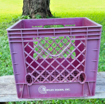 Vintage Purple Crowley Foods, Inc. Milk Crate  13&quot;x13&quot;x11&quot; EXC COND! - £19.98 GBP