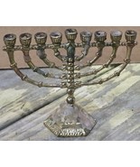 Vtg Miniature Wainberg Brass Menorah Hanukkah Chanukkah Judaism Judaica ... - $18.81