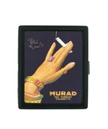 Novelty Turkish Jeweled Vintage Cigarette Ad Small Black Case Card Money... - $259.79 MXN