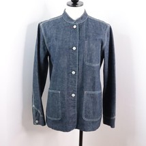 Gap Women&#39;s M Unique Manufacture Defect Denim Blue Jean Chore Blazer Jacket - £39.38 GBP