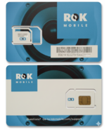 ROK Mobile GSM AT&amp;T Triple Cut SIM Card Blue Brand New Lot of 8 - $24.99