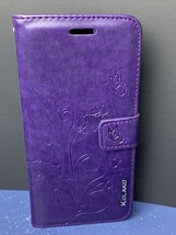 iPhone 6S Plus Purple Flower Butterfly Wallet Phone Case BiFold Credit C... - £7.76 GBP