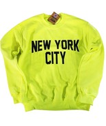 New York City Sweatshirt Screenprinted Neon Yellow Adult NYC Lennon Shirt - £19.68 GBP+