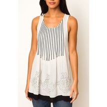 Anthropologie Ric Rac Nautical Sleeveless Pleated Tunic Lagenlook Boho S... - $24.95
