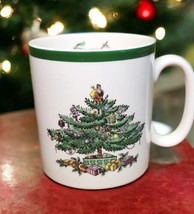 Vintage Spode Christmas Tree Café Mug Green Trim Coffee Mug Tea Cup Set ... - £34.88 GBP