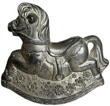 VTG Coin Piggy Bank Leonard Italy Silver Plated Rocking Horse Pony Flora... - $9.80