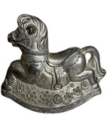 VTG Coin Piggy Bank Leonard Italy Silver Plated Rocking Horse Pony Flora... - $180.07 MXN