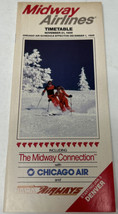 Midway Airlines Time November 21 - December 1, 1986 Denver Vintage Timet... - $14.80