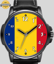 Flag Of Romania Unique Stylish Wrist Watch - $54.99