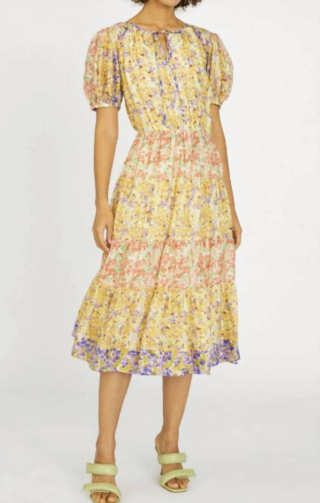 Current Air Floral Colorblock Midi Dress Multi Size M - $55.44