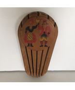 vintage knife holder wood wall mount Yugoslavia peasant design shabby ch... - $25.64 CAD