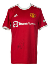Cristiano Ronaldo Autografato Rosso Adidas Manchester United Calcio Maglia Bas - £696.45 GBP