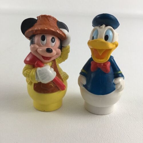 Disney Mickey Mouse Donald Duck Figures PVC Finger Puppets Vintage Arco ... - $15.79