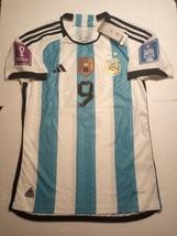 Julian Alvarez Argentina 2022 World Cup Qatar Match Slim Fit Home Soccer Jersey - £79.09 GBP
