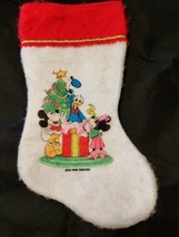 Vintage Disney Mickey &amp; Co Friends Christmas Stocking 15&quot; Diaganol - $23.52