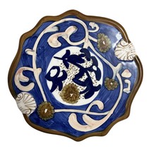 2000 California Pantry Classic Ceramics Plate – Blue Floral &amp; Scroll She... - $15.00