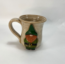 Mudworks Pottery Sculpted Gnome MUG Hand-Thrown Cup 16oz USA Beige Collectible - £19.74 GBP