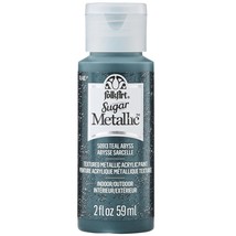 FolkArt Sugar Metallic Acrylic Paint 2oz-Teal Abyss SMFA-50913 - £12.15 GBP