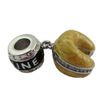 Lauren G Adams Rhodium &amp; Enamel Fortune Cookie Charm Bead, Fits All Brands - £11.94 GBP