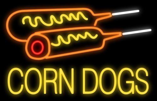 New Corn Dogs Popcorn Lamp Bar Light Decor Artwork Beer Neon Sign 24"x20" - $249.99