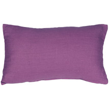 Tuscany Linen Purple Throw Pillow 12x19, Complete with Pillow Insert - £25.13 GBP