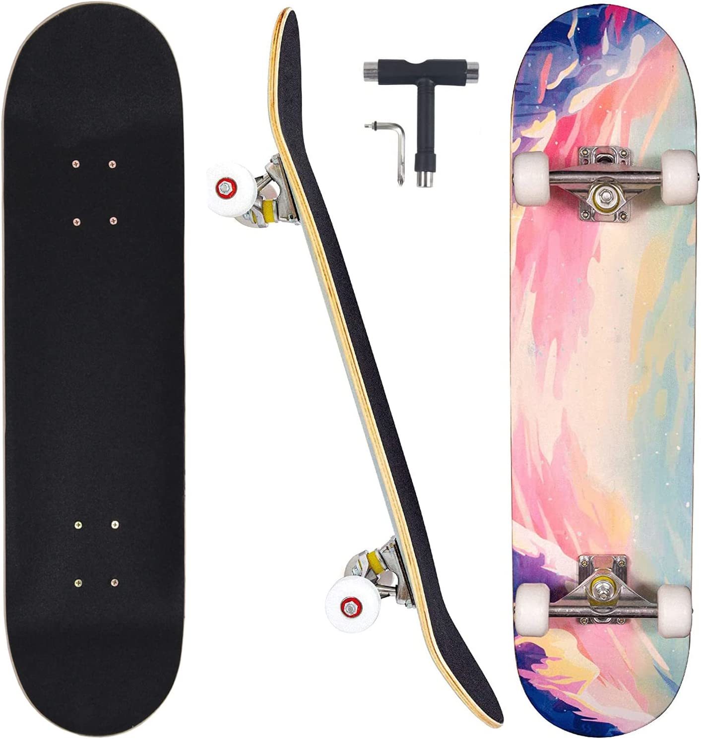 31-Inch Pro Complete Skateboards Made Of 7-Layer Canadian Maple With, An... - $43.92