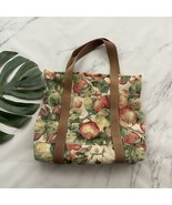 The Bag Lady Vintage Tote Green Red Apples Pears Fruit Print Cottagecore - €21,86 EUR