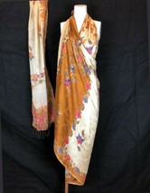 Silk Floral Batik Sarong &amp; Scarf, Hand painting, light weight, Soft, comfortable - £198.26 GBP