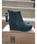 Sorel Women&#39;s Joan Of Arctic Wedge II Chelsea Boots Black Leather, Sz 6.... - £110.64 GBP