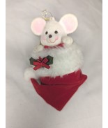 VTG 1980s Avon Flocked Peek A Boo Mouse Christmas Tree Ornament Fuzzy Lo... - £15.59 GBP