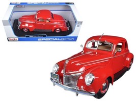 1939 Ford Deluxe Tudor Red 1/18 Diecast Model Car by Maisto - $63.88