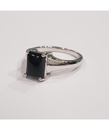 1.5 ct Black Onyx sugarloaf 925 sterling silver ring - £14.33 GBP