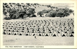 Vtg 1940s Postcard Camp Roberts California CA Full Field Inspection UNP - £4.18 GBP