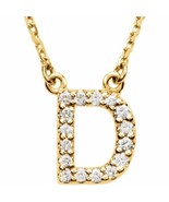 14K Yellow Gold 1/6CTW White Diamond Initial D Pendant Necklace - $667.00