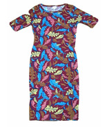 Lularoe Julia Dress Size S SMALL  Autumn Fall Leaves Leaf Pattern Nature  - $19.99