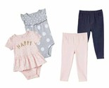Carter&#39;s Baby ~ Four (4) Piece Pants &amp; Body Suit Sets ~ &quot;HAPPY&quot; ~ Size 1... - £20.68 GBP