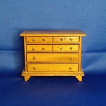 Vintage Dollhouse Mini Golden Oak 4 Drawer Bedroom Dresser - £11.81 GBP