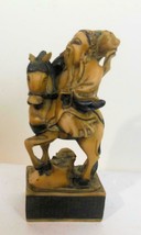 Vintage Figure of an Immortal China On Horse 5 Inches - $28.71