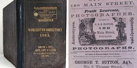 1865 antique WORCESTER ma DIRECTORY tons of ADS see preview photos genealogy - £213.59 GBP