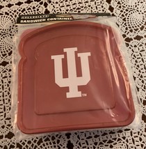 Boelter Brands Indiana University Sandwich Container Red Plastic 5.5 Inch Box - £8.64 GBP