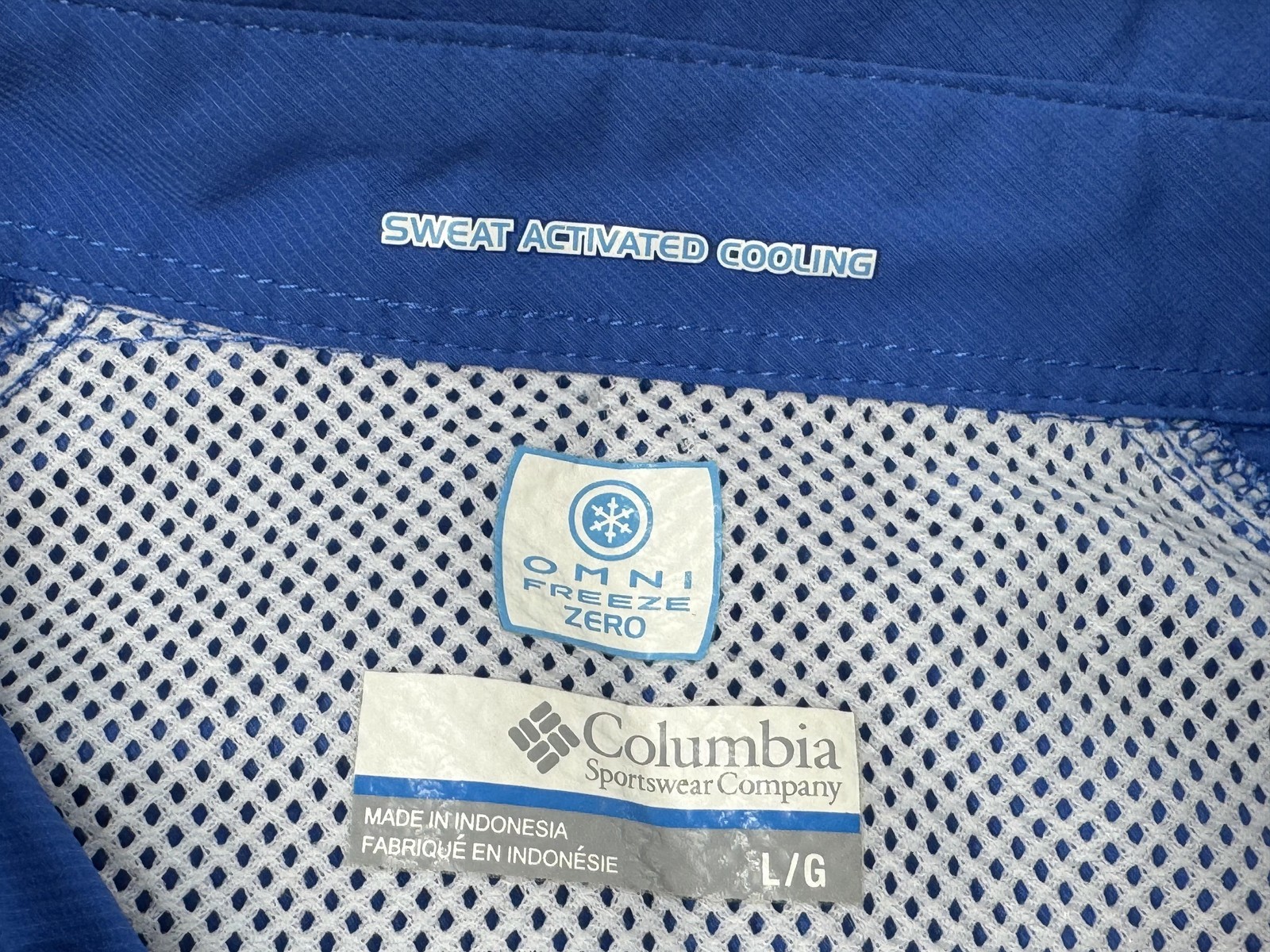Columbia PFG Shirt Mens Large Blue Long Sleeve Omni-Freeze Zero Fishing Vented Item image 5