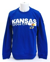 Adidas Kansas Jayhawks Football Blue Pullover Crew Sweatshirt Men&#39;s NWT - £43.79 GBP