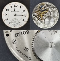 Hampden Watch Co. pocket movement face hands 15j 1s model 5 open 1915 NO... - $50.75 CAD