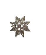 Vintage Estate Costume Starburst white &quot;Rhinestone&quot; Silver Brooch Pin Je... - $290.16 MXN